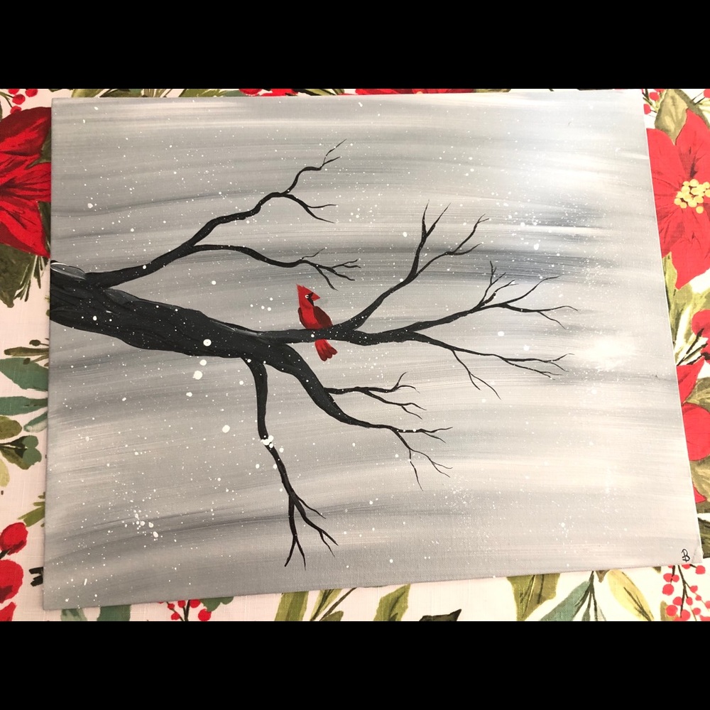 16x20 cardinal in snow